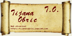 Tijana Obrić vizit kartica